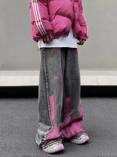 Acid wash pink jeans-Y3K Style