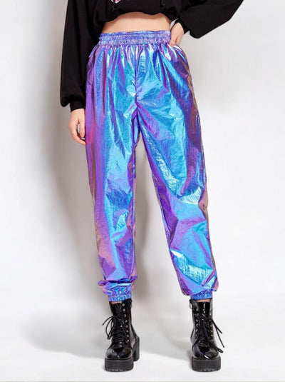 Holographic reflective pants-Y3K Style