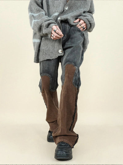 Leather patch jeans-Y3K Style