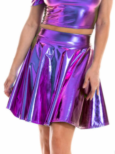 Purple metallic skirt-Y3K Style