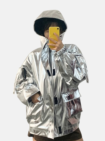 Silver metallic jacket-Y3K Style